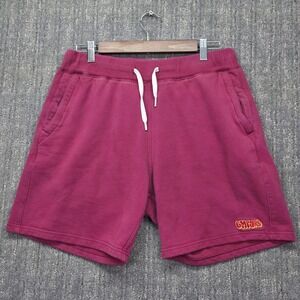 Empyre Sweat Shorts Men Medium Maroon Burgundy Fleece Graffiti Logo Skater Retro